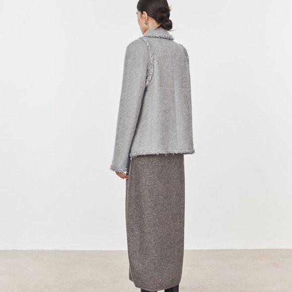 CHICJOC Italian Mohair & Wool Short Coat with Silk Lining, Size 38 - Picture 15 of 16